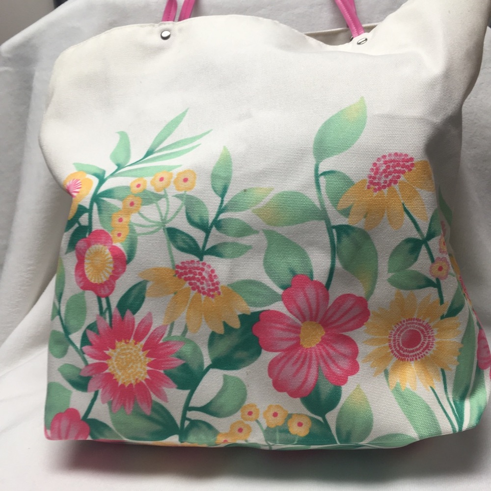 Spring/Summer Floral Canvas Tote - Picture 3 of 6